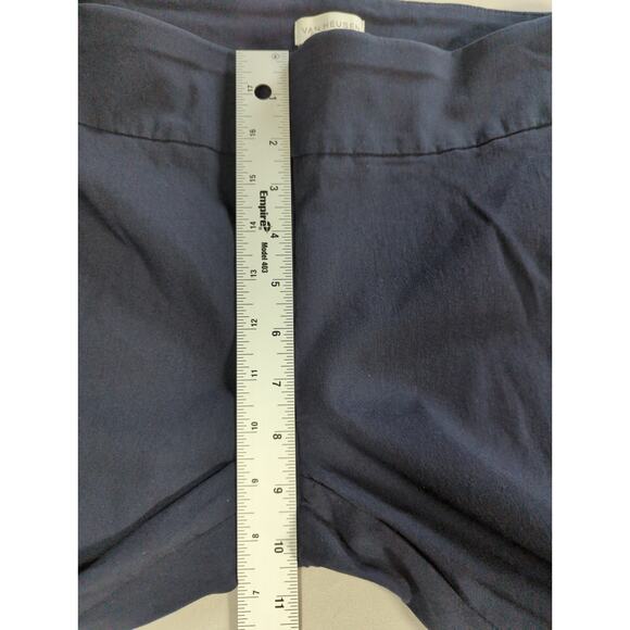 Van Heusen Womens 4 Black Stretch Dress Pants Ankle Slit Trim Career Work - Picture 7 of 13